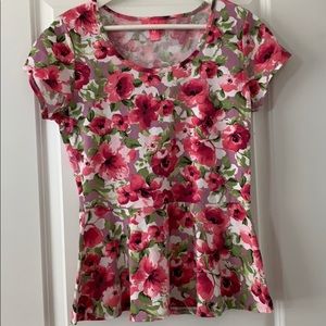 Mix&co. floral print short sleeve blouse
